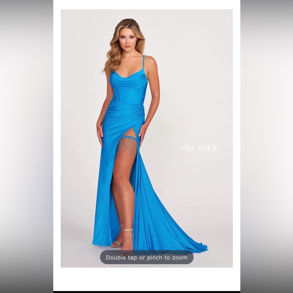 Ellie Wilde Blue Prom Dress